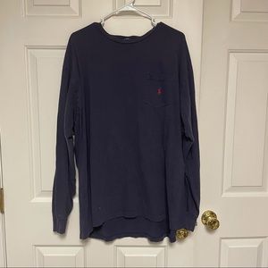 Mens XL Polo by Ralph Lauren Dark Blue Long Sleeve T Shirt with Pocket